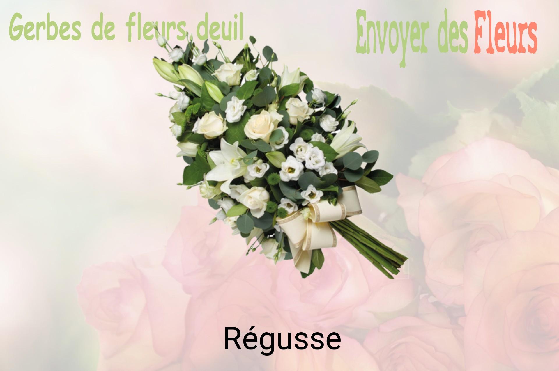 Gerbe de fleurs de deuil livrée à Régusse